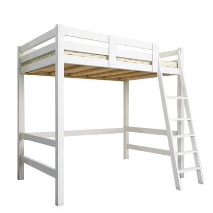 198cm W x 98cm D Children's  Pine Semi-inclined Ladder High Bed - Double Cross Brace