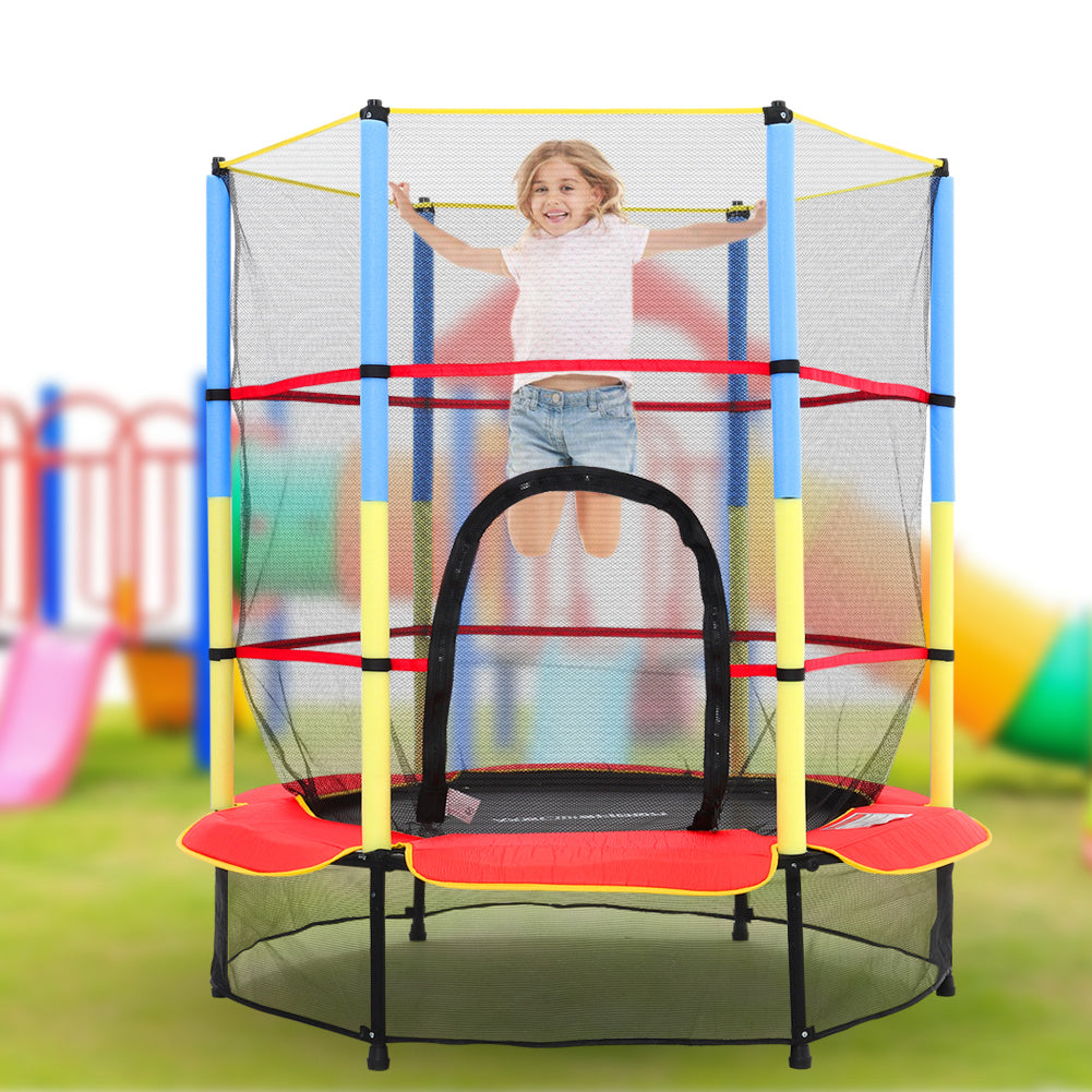 160 cm H x 4.5 FT Dia Kids Mini Trampoline with Safety Enclosure