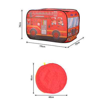 70cm H  Kids Fire Engine-Themed Play Tent, with 2 Top Openings