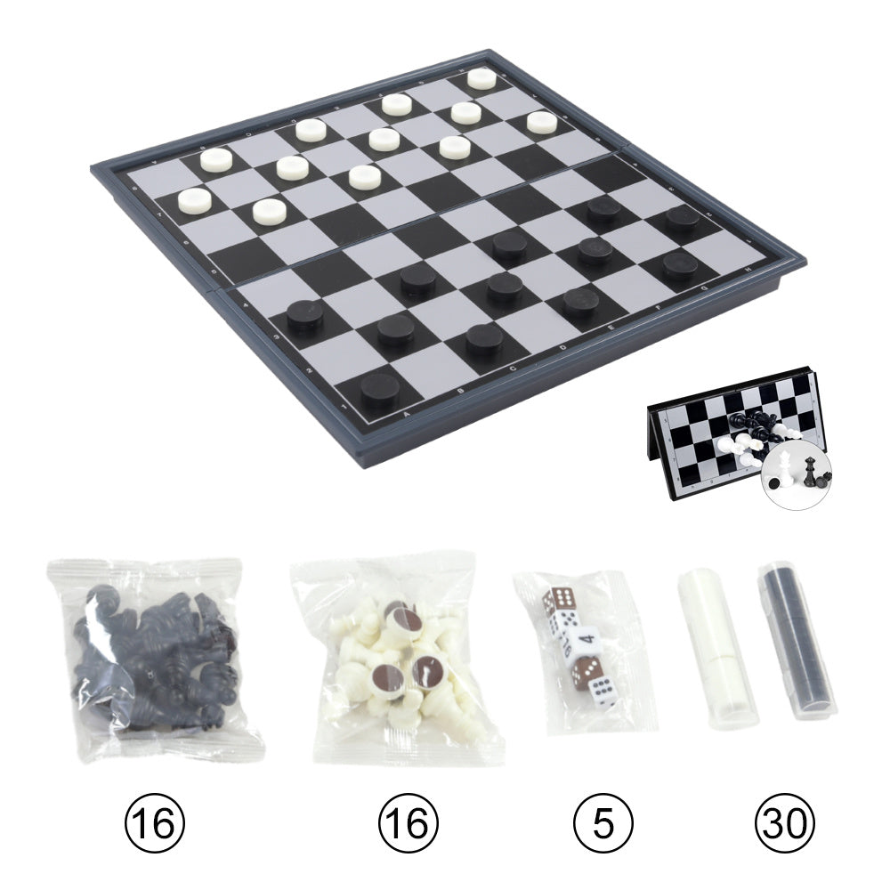 3-in-1 Portable Folding Magnetic Chess