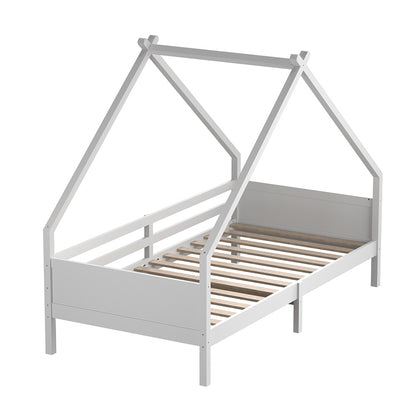 197cm W x 97cm D Kid’s Bed with House Frame Pine Wood