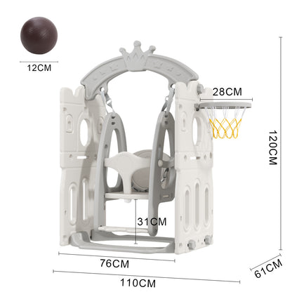 120cm H Toddler Swing with Basketball Hoop，In Door or Out Door