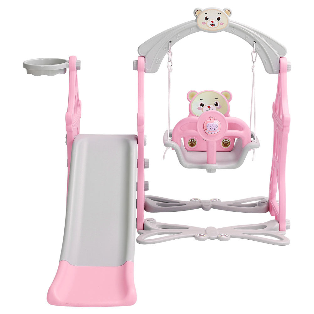 115cm H Fun Indoor Swing and Slide Set for Kids