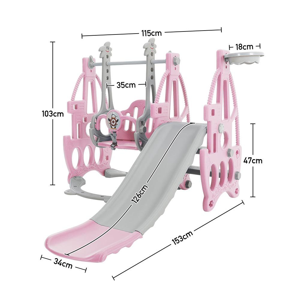 103cm H 3 in 1 Kids Swing and Slide Set