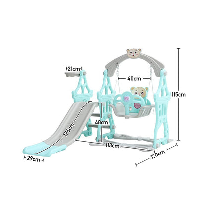 115cm H Fun Indoor Swing and Slide Set for Kids