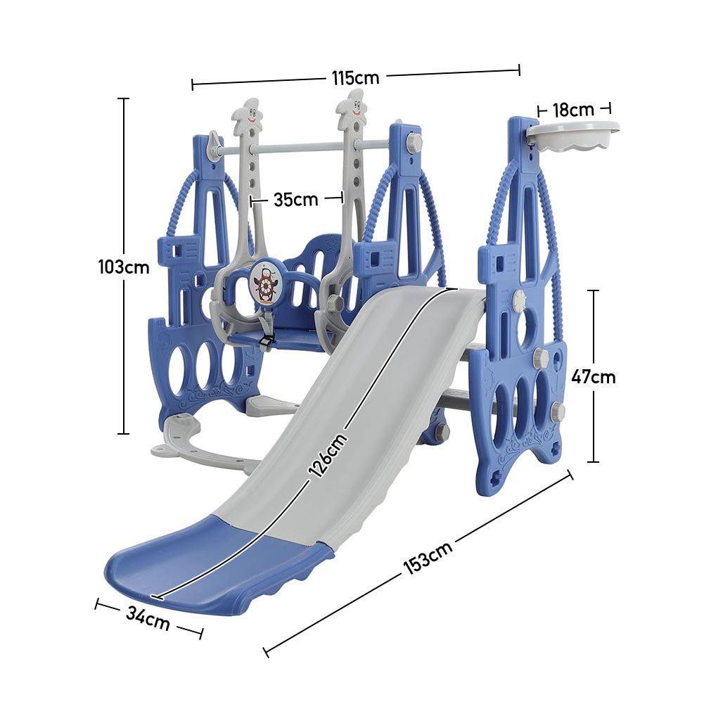 103cm H 3 in 1 Kids Swing and Slide Set