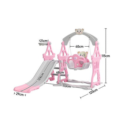 115cm H Fun Indoor Swing and Slide Set for Kids