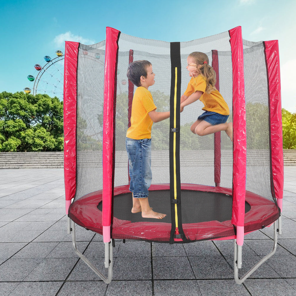 160 cm H x  5 FT Dia Outdoor Trampoline with Safety Enclosure for Kids Entertainment